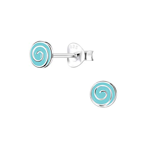 Laimons Damen-Ohrstecker Ohrringe Spirale 6mm türkis Sterling Silber 925 Cover