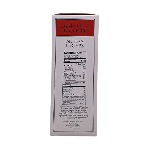 Rustic Bakery, Crisps Tart Cherry Cacao Nib Almond, 5 Ounce - image 5