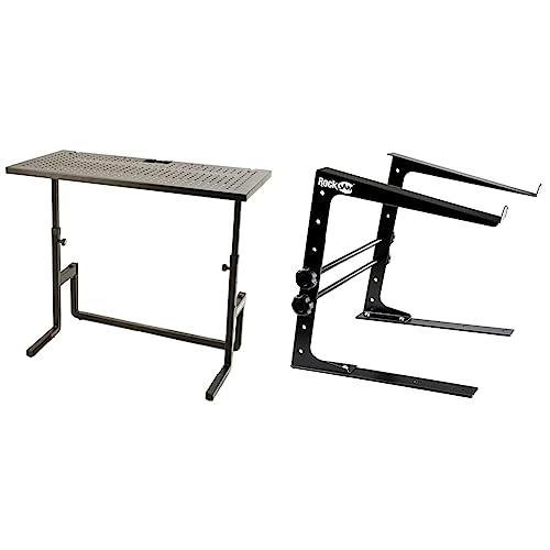 QUIK LOK DJ/233, Mesa portátil de Trabajo para DJs + RockJam Soporte de computadora portátil de...