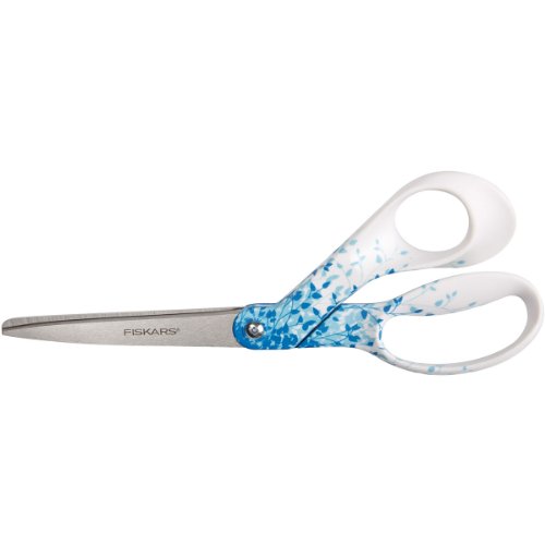 Fiskars Blue Floral Designer Bent Scissors 8