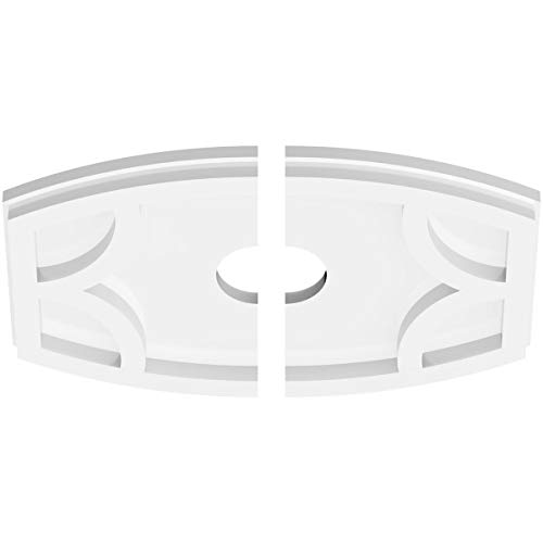 Image of Ekena Millwork CMP12X8KY2-02000 Kailey Architectural Grade PVC Contemporary, Two Piece Urethane Ceiling Medallions 12 inchW x 8 inchH x 2 inchID x 6 1 /2 inchC x 1 inchP