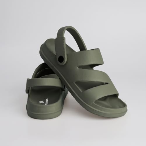 Image of NoStrain Men's Waterproof Sandals with Back Strap | Casual Floater Sandals for Man | Soft, Lightweight Slip On Slippers for Men | Comfortable Daily Wear