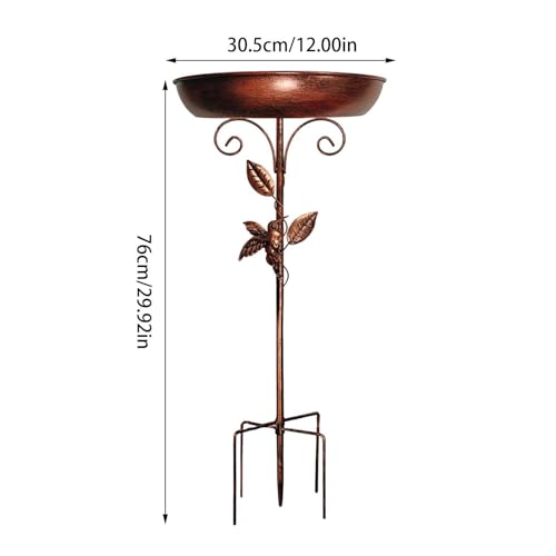 Baños de pájaros de metal vintage antioxidación para terraza exterior 6