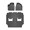 WeatherTech FloorLiner Tapis de sol sur mesure pour van toutes saisons, compatible avec Chrysler Grand Caravan (Pacfica) 2021-2025 - Ensemble complet (1ère rangée, 1 pièce 2e/3e rangée) - Noir