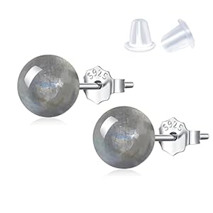 Labradorite Earrings Studs 925 Sterling Silver Gemstone Stud Earrings Handmade Labradorite Jewelry for Birthday Anniversary