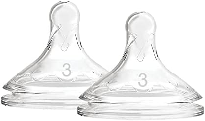 Dr. Brown's Options Plus Wide-Neck Bottle Nipple, Level 3 for Infant (6m +), Transparent, 2 Count