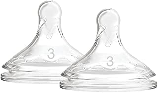 Dr. Brown's Options Plus Wide-Neck Bottle Nipple, Level 3 for Infant (6m +), Transparent, 2 Count