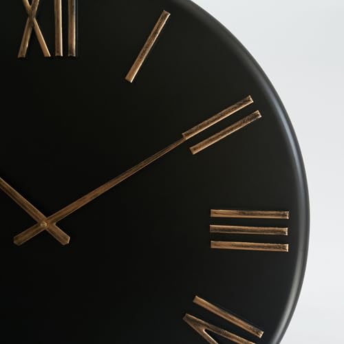 Large Modern Wall Clock, 24 inch, Matte Black, Metal Face, Quartz Movement - Image 4