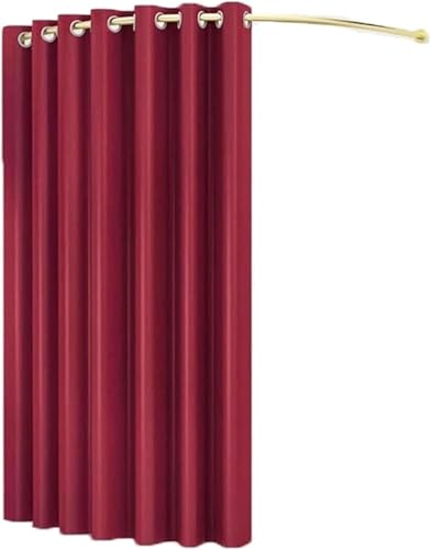 SIAMZYWV Hanging Clothing Store Fitting Room C-Frame Dressing Room Mobile Changing Room with Blackout Curtains Temporary Locker Room