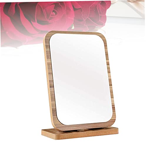Espejo para maquillaje de madera plegable grande miniatura 2