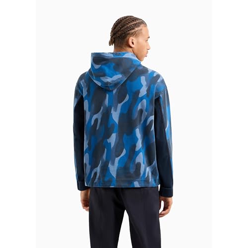 Armani Exchange Men's Camo Print with Contrast Pocket Hooded Sweatshirt3