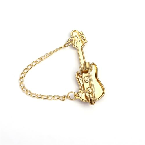 Image of Guitar Tassel Chain Brooch Pin Cute Enamel Musical Instrument Badges on Backpack Guitar Brooches Badges Pins Present Gifts Accessories Brooch