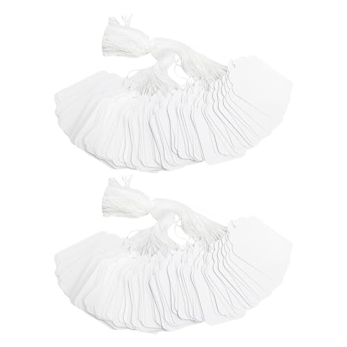 AIRTILY 200 Étiquettes De Prix De Bijoux, Étiquettes Blanches Vierges, Étiquettes De Lanière, Étiquettes De Vêtements en Papier Kraft.