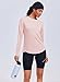 PINSPARK UPF 50+ Rash Guard for Women Hiking Shirt Quick Dry Workout Top Long Sleeve Crewneck Running Shirts, Pink Small