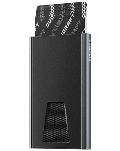 DUGRAFT Card Wallet for Men, Minimalist Credit Card Holder, Small Thin Mens Slim Wallet RFID, Metal Pop Up RFID Blocking Compact Wallet for Men