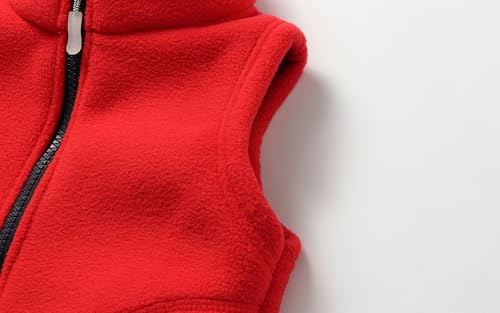 Image of LittleSpring Kids Fleece Vest with Fur Lined Zip Up Warm Thickening Winter Sleeveless Jacket