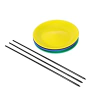 Milisten 3 Set Juggling Turntable Stage Props Magician Tricks Sensory Table Tools Fashion Plates Small Hand Stick Plates for Development Sensory Learning Plastic