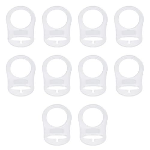 10pcs Baby Nipple Clips Adapter Rings Premium POM Holder Clips Newborns Universal Fit for Nipple Holder & Dummy Soother(Transparent)