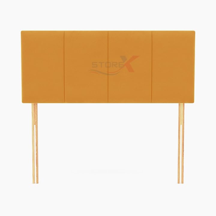 STOREX Plush Fabric Padded Lined Headboard For Devan Bed Bedroom Furniture Clasic Designs (Mastard, 6 FT Super King)