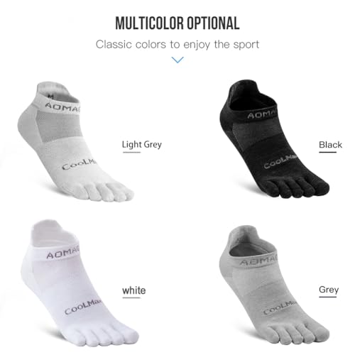 Image of Toe Socks for Men Women Cool-max Running Socks 3 Pairs Athletic Breathable Five Finger Socks