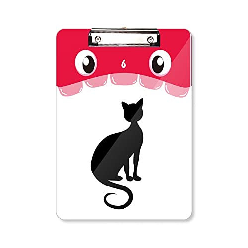 Silhouette chat noir élégante dossier à tête plate rigide A4 pour une écriture fluide