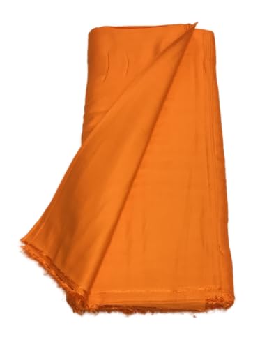 Image of BKRKJ Women's Rayon Cotton Unstitched Fabric by Meter for Sewing Suit Salwar Chudidar Patiyala Kurti Shirt Kameez Blouse Kurta Pyjama (Orange, 1.5 Meter)