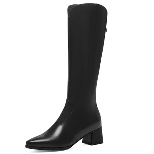 Botte haute genou femme hiver à talon bloc pour style élégant quotidien