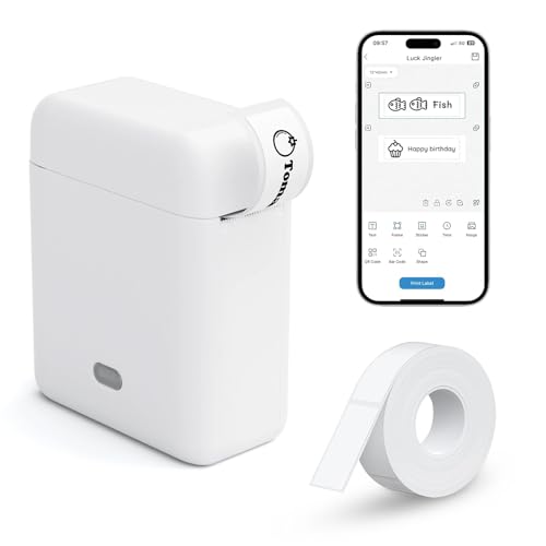 Yingtop Impresora Etiquetas Autoadhesivas,Impresora de Etiquetas Bluetooth Portátil, Máquina de Etiquetas Térmicas Autoadhesivas,Mini Rotuladora con Múltiples Fuentes de Plantillas para la Escuela