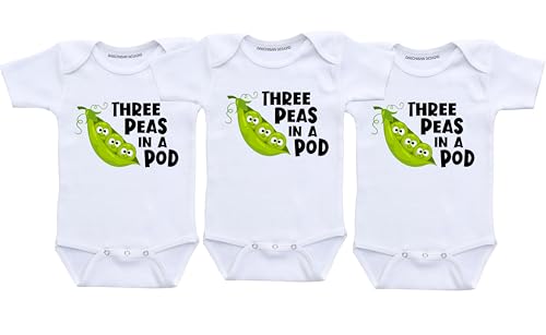 Triplets baby clothing set Three Peas in a Pod Triplet baby outfit