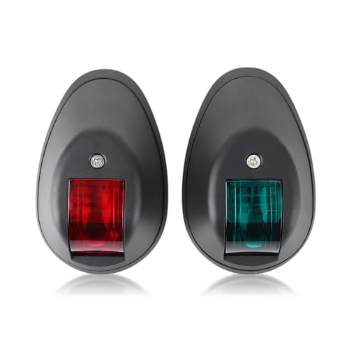 Cuifati 1 Paar LED-Navigationslichter, IP66 Wasserdichte Marine-Segelsignallichter, Rote und Grüne Lichter, 12V 2W Bugseite Backbord Steuerbord für Bootfahren, Angeln, Yachten, Pontons,