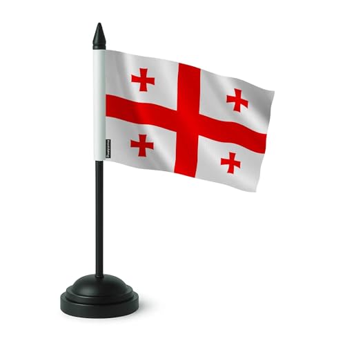Drapeau de Table Géorgie 14x21cm en polyester de table pour support de bureau