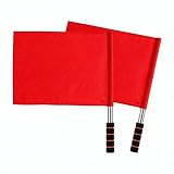 Referee Flags, Volleyball Flags Line Judge, Premium Lightweight Polyester Referee Warning Flags for Sports and Festival Events, High Visibility Red, 16.54"L x 15.75"W 2PCS