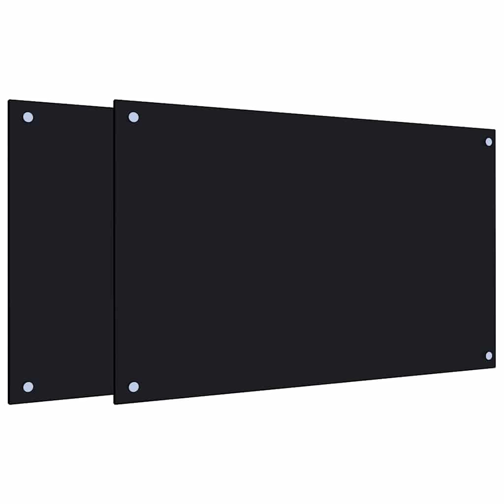 Generisch Küchenrückwände 2 STK. Schwarz 80x50 cm Hartglas,Heim & Garten,Küche & Esszimmer,Küchenhelfer & -utensilien,13.5KG,3315799