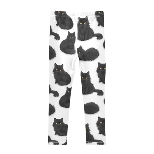 Black Cats Girls Leggings,Workout Leggings for Girls Toddler Athletic Legging Size for 3-10T2