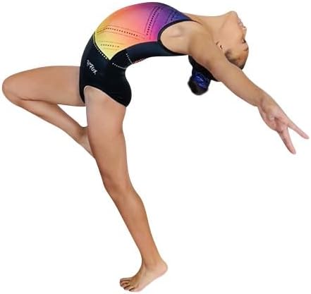 LIL'FOX Gymnastics Leotards for Girls - FAVORITES - Kids Dance, Tumbling, Acrobatics, Gymnastics Equipment Sunset Ombre Girls 14 - ASM