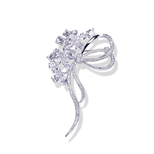 Broche d'arc de Zirconium Violet accessoire de mode pour manteau et veste de costume