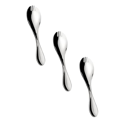 ERINGOGO 3Piezas Cubiertos Para Cucharas y Tenedores De Inoxidable Con Mango Utensilios Infantiles