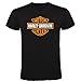Produktbild Camiseta Schwarz mit Harley-Logo für Herren, 100 % Baumwolle, Größen S M L XL XXL kurze Ärmel (S) (as4, alpha, L, Regular, Regular, L)