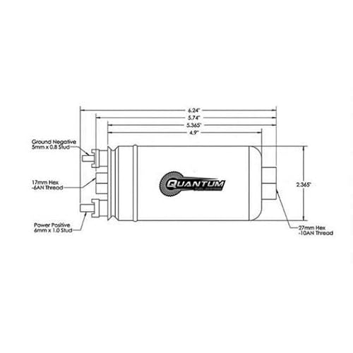 Qfs Performance 380Lph Inline External E85 Compatible Fuel Pump Replacement For Universal Fit, Oem W/ 10An Inlet / 8An Outlet With Check Valve Oem 50-1005, 0580254044 #TOP5