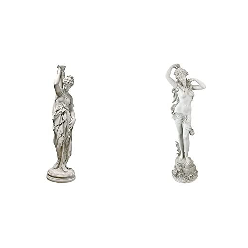 Design Toscano KY799519 Dione The Divine Water Goddess Greek Garden Statue, 39 Inch, Grande, Antique Stone & Spring Awakening Garden Statue