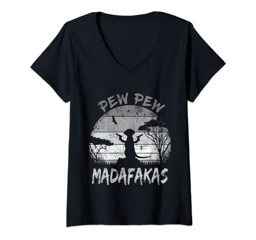 Donna Pew Pew Madafakas suricati mammiferi Maglietta con Collo a V