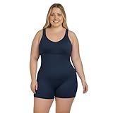 Maiô Plus Size Praia Perninha Senhora Natação Hidroginástica (BR, Numérico, 48, Plus Size, 48, Azul)