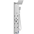 VEVOR Shower Tower Panel, 5 Shower Modes, Digital Display Shower Panel Tower, Rainfall, 8 Massage Jets, Tub Spout, 3-Setting Handheld Shower Head 59" Hose, Stainless Steel Wall-Mounted Shower Set