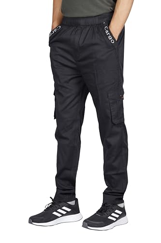 Image of KARTAVYA Cotton Cargo Track Pant for Men, Men's Regular Fit Track Pants Lower with Multi-Pockets & Side Pockets, Regular Fit for Men Track, Pajama for Men