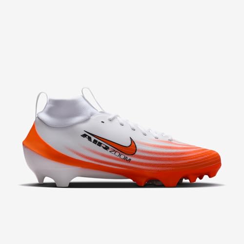 Nike Vapor Pro 1 Football Cleats (HM8850-103, White/Safety Orange/Metallic Silver/Black)3