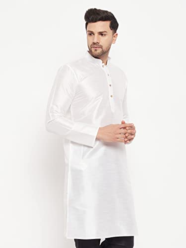 Image of VASTRAMAY Men Banarasi Silk Solid Kurta | Soft Cotton Blend Ethnic Kurta | Comfortable for Festive & Wedding Occasions