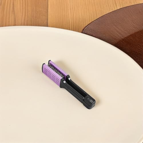 Cepillo alisador de cabello y peine doble lado morado miniatura 5