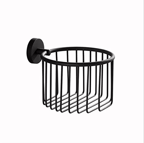 Fumeiao 1Pc Toilet Paper Holder Black Paper Basket Wall Mounted Bathroom Accessories Toilet Paper Holders Black Bathroom Wc Holders Rustproof And Waterproof (Type : A) #TOP6