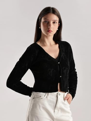 Image of Regular Fit Modal V-Neck Front-Open Sweater