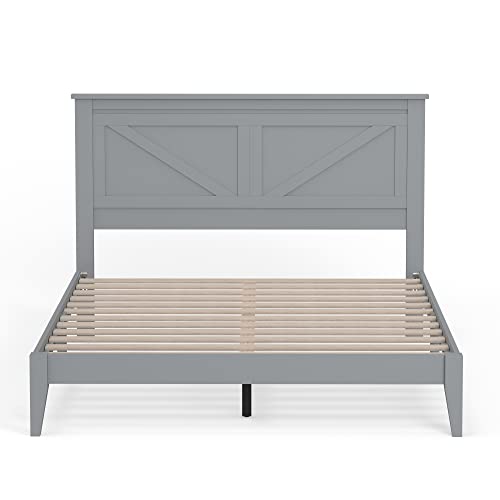 Glenwillow Home Farmhouse Solid Wood Platform Bed In Queen - Ultimate Grey #TOP3